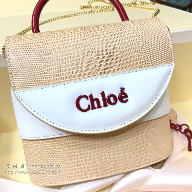 Chloe女包 克洛伊經典Aby lock蜥蜴紋圓環鏈條手袋 Chole手提肩背斜挎包  jjh1353